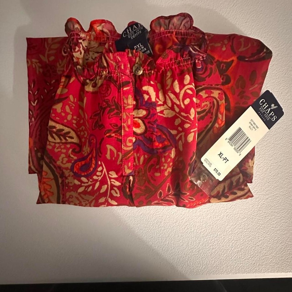 Chaps paisley NWTs blouse size XL